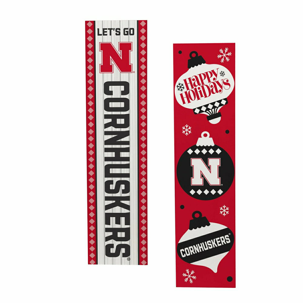 University of Nebraska 47" Double Sided Leaner, Christmas - Collegiate Home
