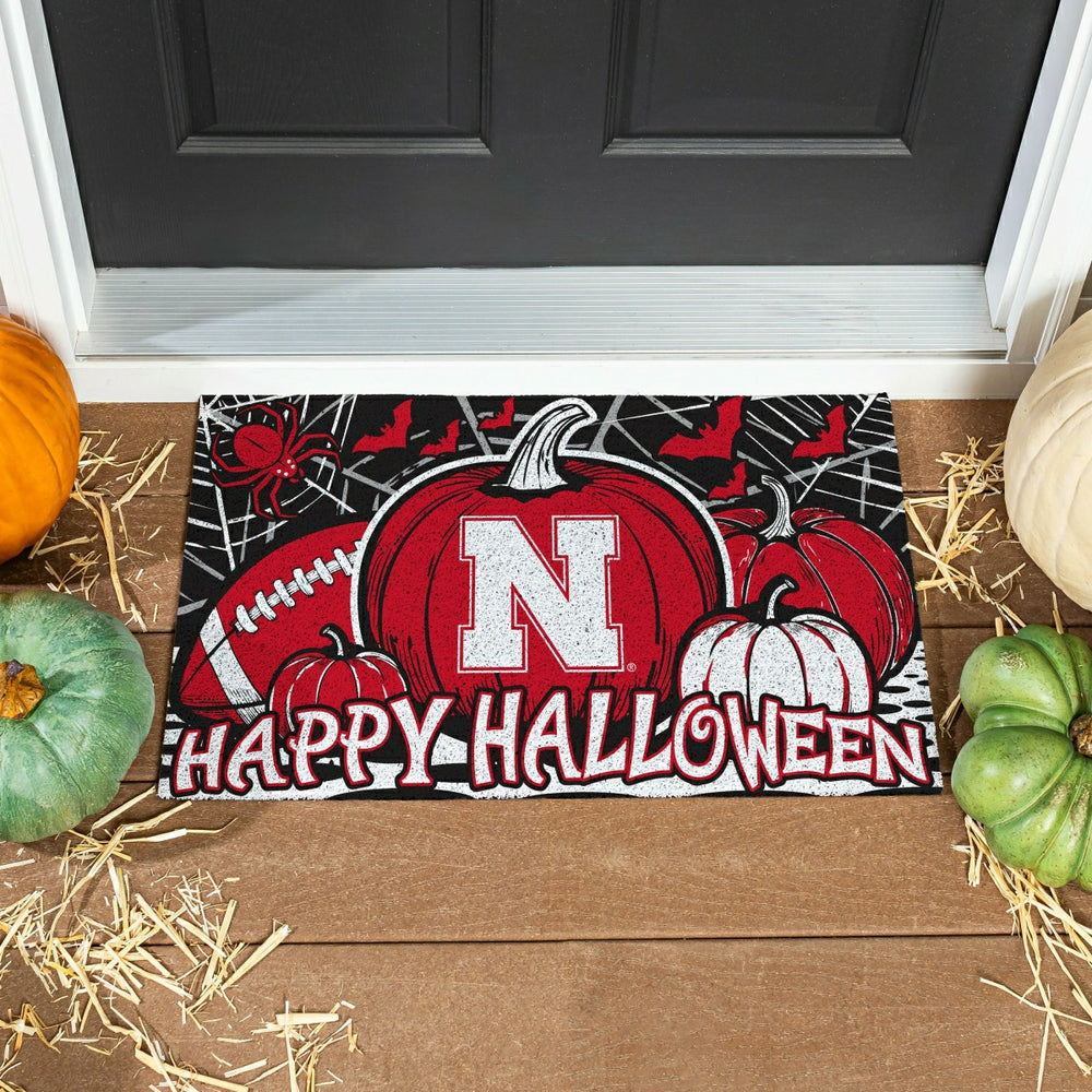 University of Nebraska Halloween PVC Mat, 28"x16" - Collegiate