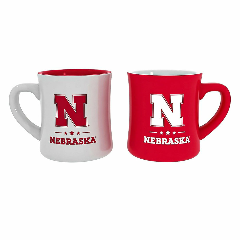 University of Nebraska 10oz Ceramic Cup Set, 2pc - Collegiate Home