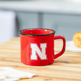 University of Nebraska Ceramic Camp Cup with Enamel Finish, 14oz - Collegiate Home