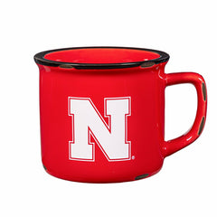 University of Nebraska Ceramic Camp Cup with Enamel Finish, 14oz - Collegiate Home