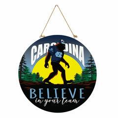 University of North Carolina Bigfoot Round Door Décor with Hanging Rop - Collegiate Home