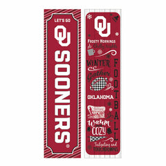 46" Double Sided Leaner, University of Oklahoma, Winter Seasonal - Collegiate Home