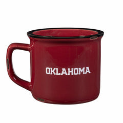 University of Oklahoma Ceramic Camp Cup with Enamel Finish, 14oz - Collegiate Home