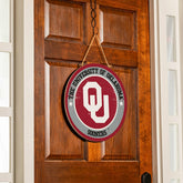 University of Oklahoma Round Door Décor with Hanging Rope, 18x18 - Collegiate Home