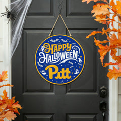 University of Pittsburgh Halloween Round Door Décor with Hanging Rope, - Collegiate Home