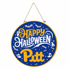 University of Pittsburgh Halloween Round Door Décor with Hanging Rope, - Collegiate Home