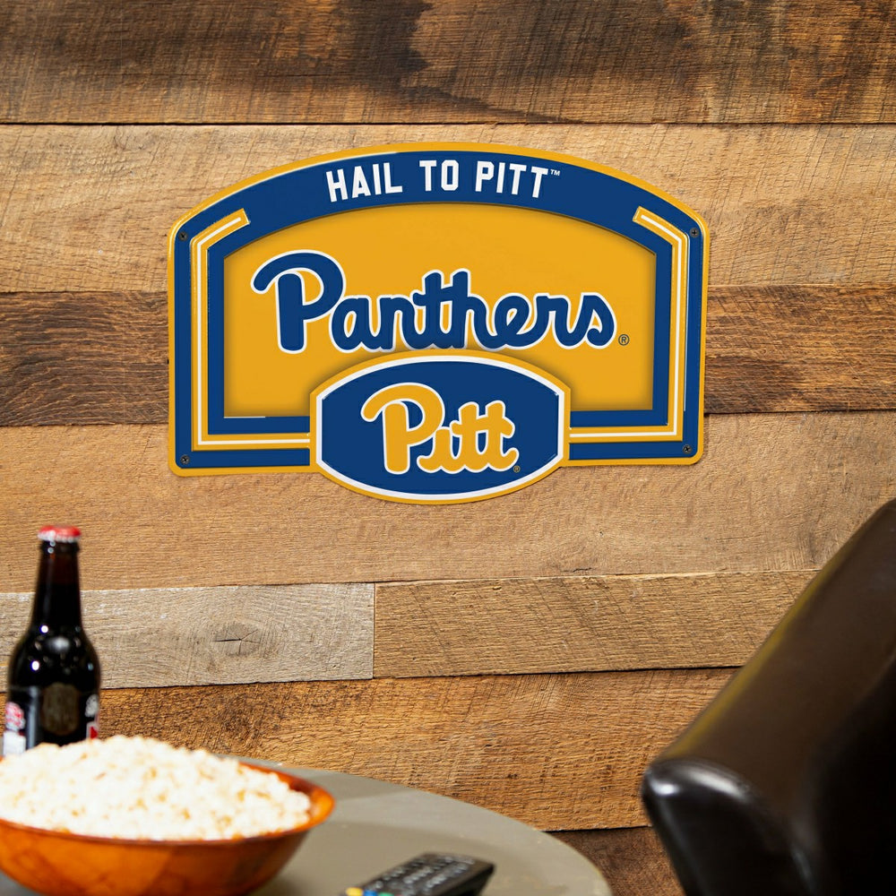 University of Pittsburgh USA Embossed Steel Wall Sign, 11" x 17" - Collegiate Home