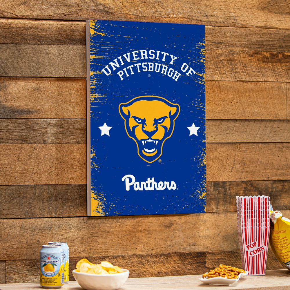 University of Pittsburgh Wood Wall Sign, 16x24 - Collegiate Home