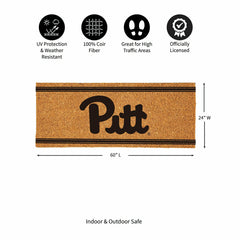 University of Pittsburgh Extra Large One Color Coir Mat, 60"x24" - Collegiate