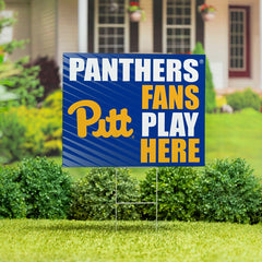 University of Pittsburgh Coroplast Yard Sign "Fans Play Here" - Collegiate Home