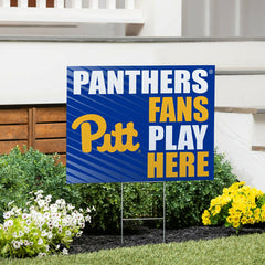University of Pittsburgh Coroplast Yard Sign "Fans Play Here" - Collegiate Home