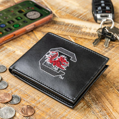University of South Carolina Black Bi-Fold Embroidered Wallet w/ RFID Blocking - Collegiate Home