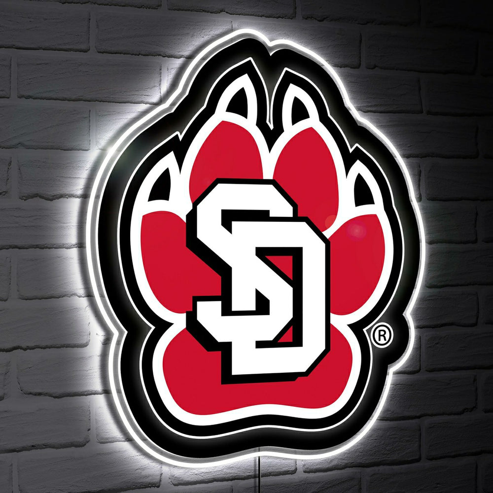 LED Wall Decor, Glazelite, College Mascot, University of South Dakota - Collegiate Home
