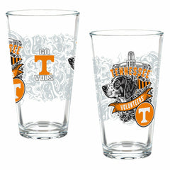 University of Tennessee 16oz Glass pint, Set of 2 - Collegiate Home