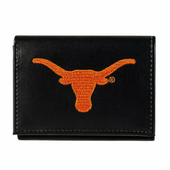University of Texas Black Tri-Fold Embroidered Wallet w/ RFID Blocking - Collegiate Home
