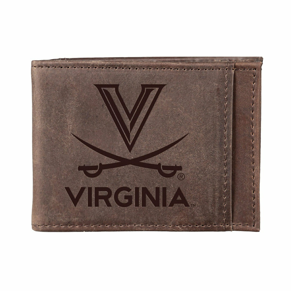 Front Pocket Wallet w/ RFID Blocking, University of Virginia, Brown - Collegiate Home