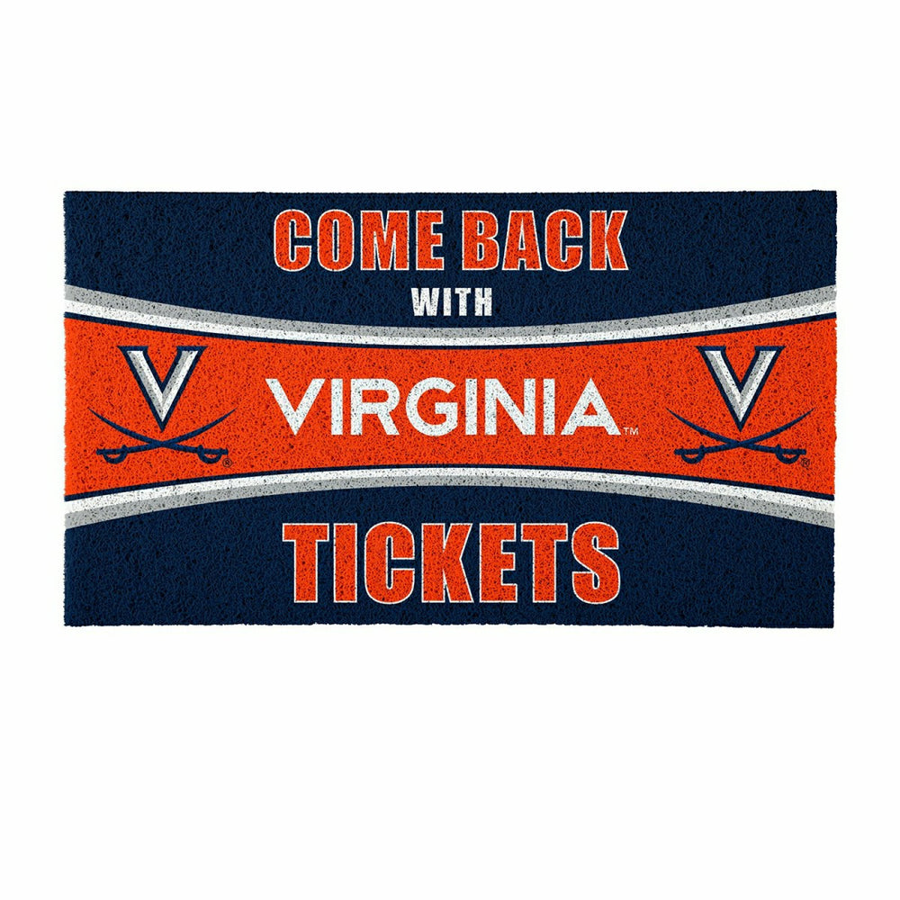 28" x 16" PVC Trapper Mat, Come Back with Tickets, University of Virgi - Collegiate