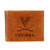University of Virginia, Embossed 100% Genuine Tumbled Leather Passcase - Collegiate Home