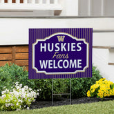University of Washington Coroplast Yard Sign, "Fans Welcome" - Collegiate Home