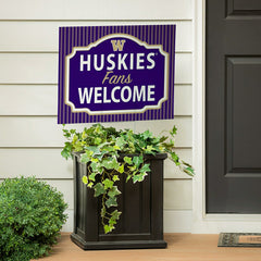 University of Washington Coroplast Yard Sign, "Fans Welcome" - Collegiate Home