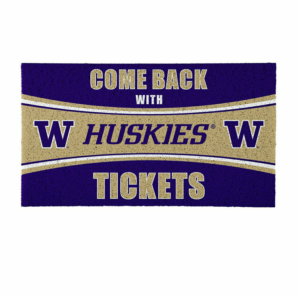 28" x 16" PVC Trapper Mat, Come Back with Tickets, University of Washi - Collegiate