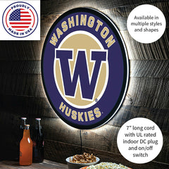 LED Wall Decor, Round, University of Washington - Collegiate Home