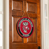 University of Wisconsin-Madison Round Door Décor with Hanging Rope, 18 - Collegiate Home