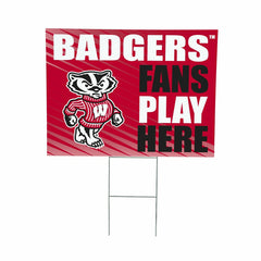 University of Wisconsin-Madison Coroplast Yard Sign "Fans Play Here" - Collegiate Home