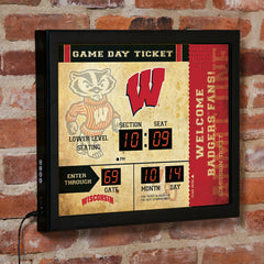Scoreboard Wall Clock, Wisconsin - Collegiate Home