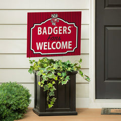 University of Wisconsin-Madison Coroplast Yard Sign, "Fans Welcome" - Collegiate Home