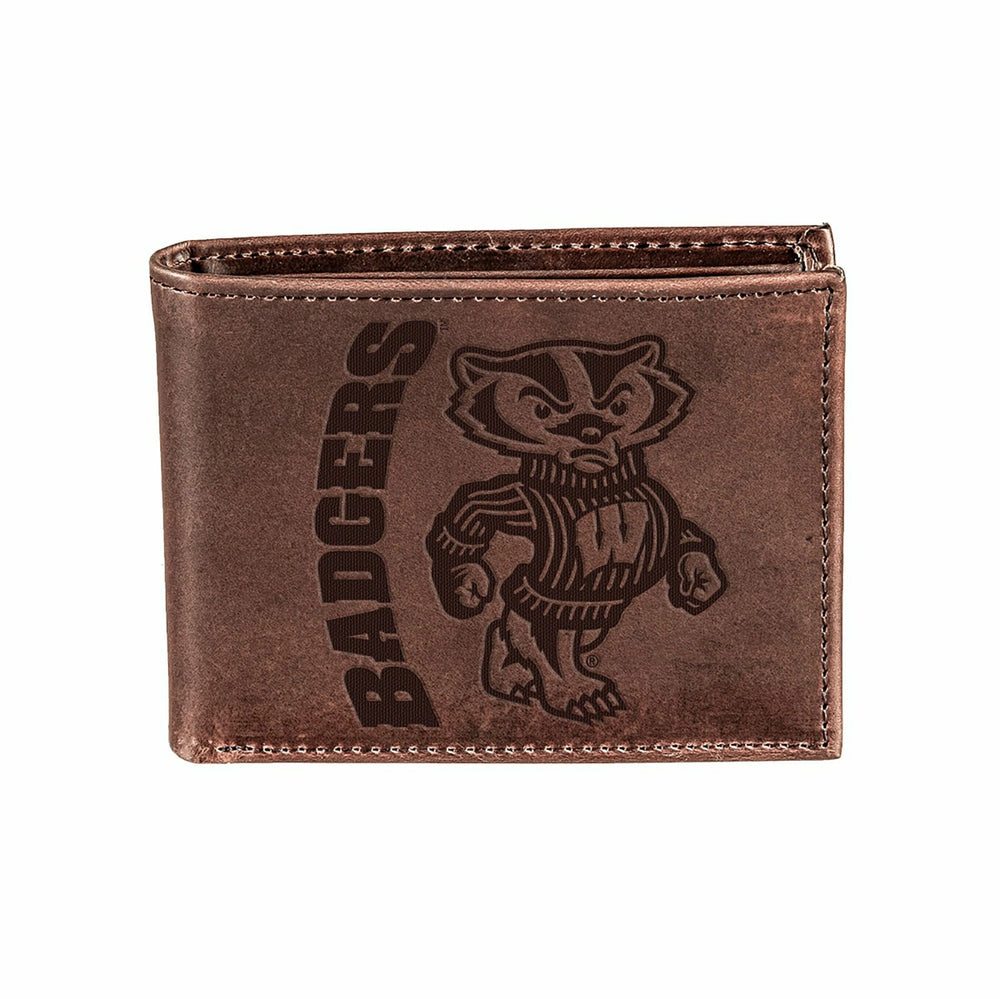 University of Wisconsin-Madison, Bi-Fold Wallet, Brown, CH, 100% Genui - Collegiate Home