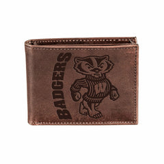 University of Wisconsin-Madison, Bi-Fold Wallet, Brown, CH, 100% Genui - Collegiate Home