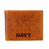 US Naval Academy, Embossed 100% Genuine Tumbled Leather Passcase Bi-Fo - Collegiate Home