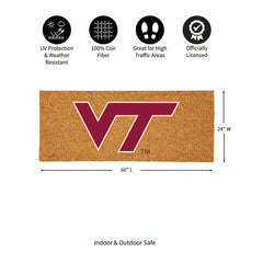 Virginia Tech Extra Large Full Color Coir Mat, 60"x24" - Collegiate
