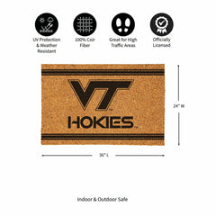 Virginia Tech Large One Color Coir Mat, 36"x24" - Collegiate