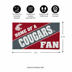 Washington State University, PVC Mat COLOR, Home of a Fan - Collegiate