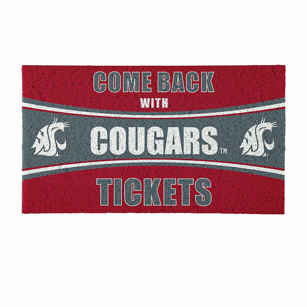 28" x 16" PVC Trapper Mat, Come Back with Tickets, Washington State Un - Collegiate
