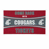 28" x 16" PVC Trapper Mat, Come Back with Tickets, Washington State Un - Collegiate