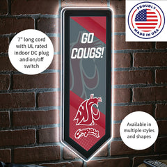 LED Wall Decor, Pennant, Washington State University - Collegiate Home