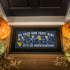 West Virginia University Flocked Coir Halloween Sassafras Switch Mat, - Collegiate