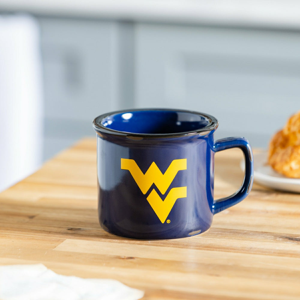 West Virginia University Ceramic Camp Cup with Enamel Finish, 14oz - Collegiate Home