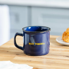 West Virginia University Ceramic Camp Cup with Enamel Finish, 14oz - Collegiate Home