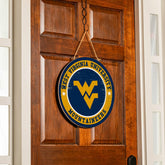 West Virginia University Round Door Décor with Hanging Rope, 18x18 - Collegiate Home