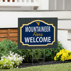 West Virginia University Coroplast Yard Sign, "Fans Welcome" - Collegiate Home