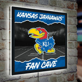 University of Kansas 23"H x 23"L LED Wall Decor, Edgelite, Square - Home Collegiate