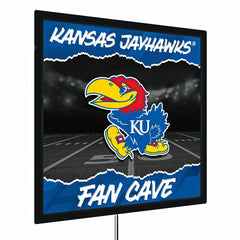University of Kansas 23"H x 23"L LED Wall Decor, Edgelite, Square - Home Collegiate