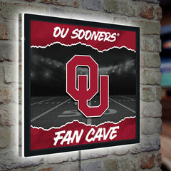 University of Oklahoma 23"H x 23"L LED Wall Decor, Edgelite, Square - Home Collegiate