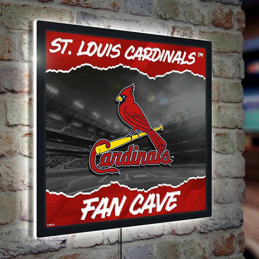 St Louis Cardinals 23"H x 23"L LED Wall Decor, Edgelite, Square - Home MLB