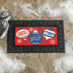 Buffalo Bills Holiday Flocked Coir Sassafras Switch Mat, 22"x10" - NFL